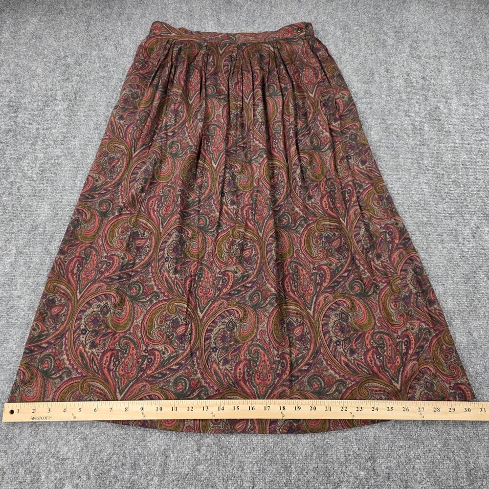 Vintage Ashley Brooke Skirt Womens 14 Multicolor Paisley Rayon Maxi Made USA - Picture 10 of 16